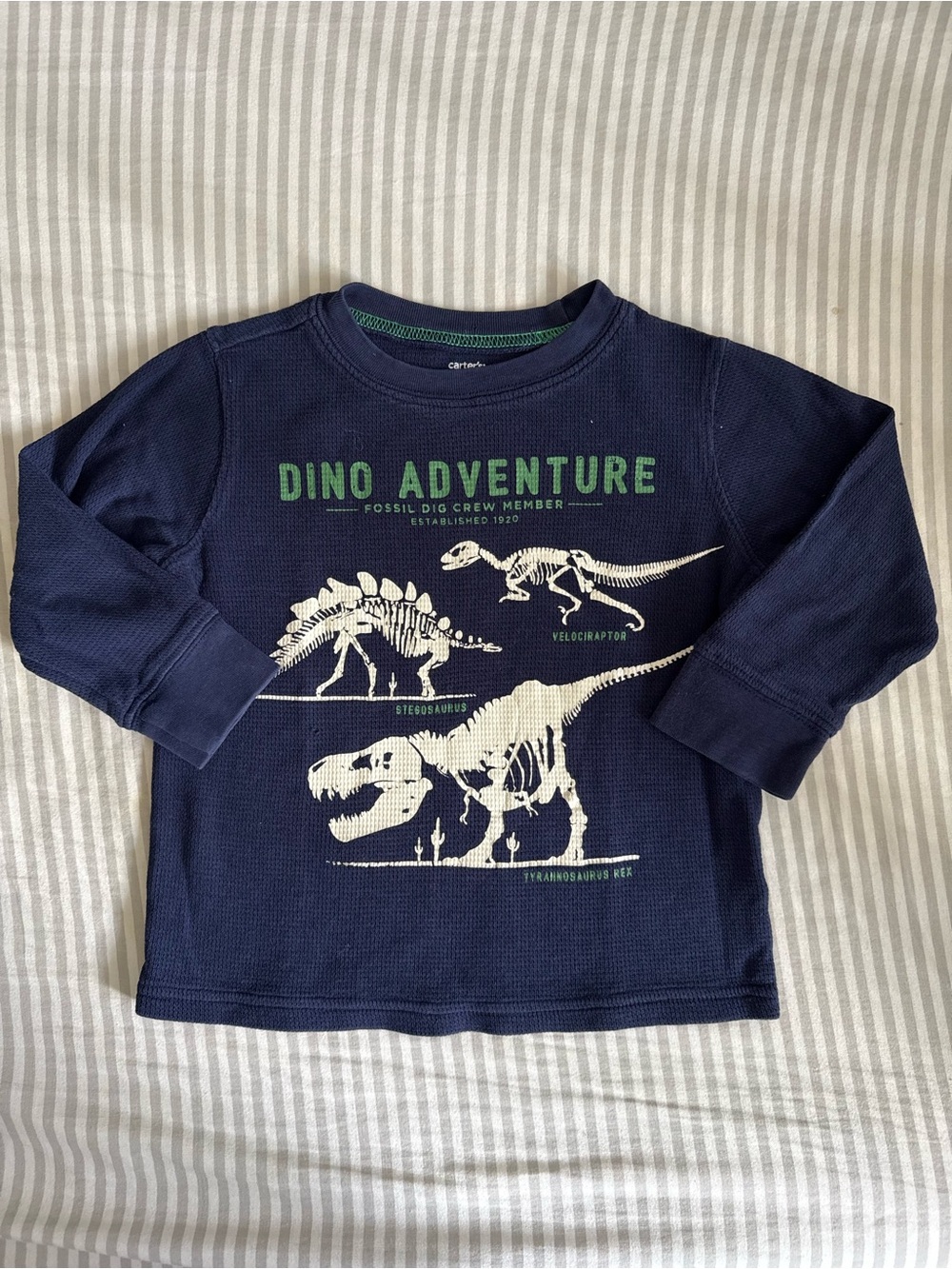Carter's Dino Adventure Thermal Long Sleeve Shirt Blue 2T